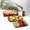 imageVicrays Ceramic Rectangle Serving Platters  14quot 12quot 10quot Porcelain Serving Trays Plates for Party BBQ Appetizers Sushi Dessert  Microwave Oven and Dishwasher Safe  Set of 3 RedRed