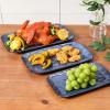 imageVicrays Ceramic Rectangle Serving Platters  14quot 12quot 10quot Porcelain Serving Trays Plates for Party BBQ Appetizers Sushi Dessert  Microwave Oven and Dishwasher Safe  Set of 3 RedBlue