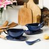 imageVicrays Gravy Boat with Saucer  Large 17oz Ceramic Sauce Boat with Tray Set of 2 for Turkey Salad Dressings Creamer Milk Broth  Thanksgiving Christmas Holiday Serving Dishes  Blue