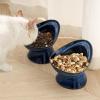 imageVicrays Ceramic Cat Bowl Set  Cat Food Feeding Bowls for Indoor Cats Whisker Friendly Cute Cat Dish Cat Plates Microwave Dishwasher Safe 2 Pack 11 oz 64 inch Blue