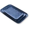 imageVicrays Ceramic Rectangle Serving Platters  14quot 12quot 10quot Porcelain Serving Trays Plates for Party BBQ Appetizers Sushi Dessert  Microwave Oven and Dishwasher Safe  Set of 3 RedBlue
