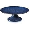 imageVicrays Ceramic Round Cake Stand  Porcelain 10 Inch Pedestal Pastry Serving Tray for Snacks Desserts Cookies Cupcakes  Ideal for Birthdays Easter Christmas Wedding Home Decor  Reactive Glaze Blue