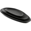 imagevicrays Large Oval Serving Platters 16quot14quot10quot Porcelain Serving Platters for Party BBQStackable Serving Trays Serving Plates for Appetizers Sushi Restaurant Dessert Set of 3 BlueBlack