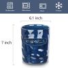 imagevicrays Ceramic Kitchen Utensil Holder  7quot Large Ceramic Farmhouse Kitchen Decor Cooking Organizer  Wooden Spoon Spatula Crock for Stove Top and Countertop  Starry Blue