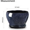 imagevicrays Ceramic Plant Pots Indoor  65 Inch Planter Pot with Drainage Hole and Saucer for Succulent Orchid Flower Herbs Cactus  Ideal for Gardening Home Desktop Office Decor  RedBlue