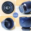imagevicrays Ceramic Plant Pots Indoor  685543 Inch Planter Pot with Drainage Hole and Saucer for Succulent Orchid Flower Herbs Cactus  Gardening Home Desktop Office Decor  Set of 3 Blue