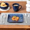 imagevicrays Ceramic Square Plates Set of 6  Large Porcelain 10 inch Dinner Plates for Steak Pasta Pizza  Microwave Oven and Dishwasher Safe  GreenBlue