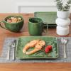imagevicrays Ceramic Square Plates Set of 6  Large Porcelain 10 inch Dinner Plates for Steak Pasta Pizza  Microwave Oven and Dishwasher Safe  GreenGreen