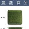 imagevicrays Ceramic Square Plates Set of 6  Large Porcelain 10 inch Dinner Plates for Steak Pasta Pizza  Microwave Oven and Dishwasher Safe  GreenGreen