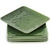 imagevicrays Ceramic Square Plates Set of 6  Large Porcelain 10 inch Dinner Plates for Steak Pasta Pizza  Microwave Oven and Dishwasher Safe  GreenGreen