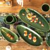 imagevicrays Large Oval Serving Platters 16quot14quot10quot Porcelain Serving Platters for Party BBQStackable Serving Trays Serving Plates for Appetizers Sushi Restaurant Dessert Set of 3 BlueGreen