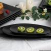 imagevicrays Large Oval Serving Platters 16quot14quot10quot Porcelain Serving Platters for Party BBQStackable Serving Trays Serving Plates for Appetizers Sushi Restaurant Dessert Set of 3 BlueBlack