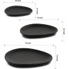 imagevicrays Large Oval Serving Platters 16quot14quot10quot Porcelain Serving Platters for Party BBQStackable Serving Trays Serving Plates for Appetizers Sushi Restaurant Dessert Set of 3 BlueBlack