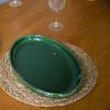 imagevicrays Serving Platter Ceramic Tray Plates Extra Large Oval 145 Inch Porcelain Dinner Plates Long Serving Dish Set Entertaining Party Restaurant Food Meat Sushi Fish Turkey PlatterGreen