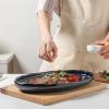 imagevicrays Serving Platter Ceramic Tray Plates Extra Large Oval 145 Inch Porcelain Dinner Plates Long Serving Dish Set Entertaining Party Restaurant Food Meat Sushi Fish Turkey PlatterBlue