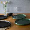 imagevicrays Serving Platter Ceramic Tray Plates Extra Large Oval 145 Inch Porcelain Dinner Plates Long Serving Dish Set Entertaining Party Restaurant Food Meat Sushi Fish Turkey PlatterGreen