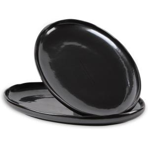 imagevicrays Serving Platter Ceramic Tray Plates Extra Large Oval 145 Inch Porcelain Dinner Plates Long Serving Dish Set Entertaining Party Restaurant Food Meat Sushi Fish Turkey PlatterBright Black