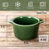 imageCreme Brulee Ramekins Ceramic Bowls  VICRAYS Mini Custard Cups 6 oz oven Safe Bowls Souffle Dishes for Baking Individual Casserole Dipping Sauce Pioneer Woman Bakeware Set of 6 GreenGreen