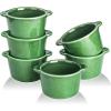 imageCreme Brulee Ramekins Ceramic Bowls  VICRAYS Mini Custard Cups 6 oz oven Safe Bowls Souffle Dishes for Baking Individual Casserole Dipping Sauce Pioneer Woman Bakeware Set of 6 GreenGreen