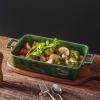 imageVICRAYS Ceramic Bakeware Set Porcelain Rectangular Lasagna Pans Casserole Dish Set for Baking Cooking Kitchen Cake Dinner Banquet and Daily Use 3 PCS 15 x 85 InchesBlueGreen