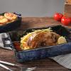 imageVICRAYS Ceramic Bakeware Set Porcelain Rectangular Lasagna Pans Casserole Dish Set for Baking Cooking Kitchen Cake Dinner Banquet and Daily Use 3 PCS 15 x 85 InchesBlueBlue