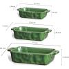 imageVICRAYS Ceramic Bakeware Set Porcelain Rectangular Lasagna Pans Casserole Dish Set for Baking Cooking Kitchen Cake Dinner Banquet and Daily Use 3 PCS 15 x 85 InchesBlueGreen