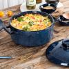 imageVicrays Casserole Dish with Lid  Ceramic Lasagna Pan Deep 2 Quart Round Baking Dishes Covered Bakeware for Oven Safe Serving Dish with Handles for Party Dinner Banquet Daily Use Blue