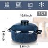 imageVicrays Casserole Dish with Lid  Ceramic Lasagna Pan Deep 2 Quart Round Baking Dishes Covered Bakeware for Oven Safe Serving Dish with Handles for Party Dinner Banquet Daily Use Blue