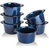 imageCreme Brulee Ramekins Ceramic Bowls  VICRAYS Mini Custard Cups 6 oz oven Safe Bowls Souffle Dishes for Baking Individual Casserole Dipping Sauce Pioneer Woman Bakeware Set of 6 GreenBlue