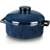 imageVicrays Casserole Dish with Lid  Ceramic Lasagna Pan Deep 2 Quart Round Baking Dishes Covered Bakeware for Oven Safe Serving Dish with Handles for Party Dinner Banquet Daily Use Blue
