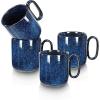 imagevicrays Ceramic Coffee Mug Set  18 Ounce Large Stoneware Mug for Men Women  Unique Glazed Porcelain Mugs with Handle for Coffee Latte Tea Milk Cocoa  Set of 4 BlueStarry Blue