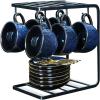 imagevicrays Ceramic Espresso Coffee Cups Set 4 oz Porcelain Espresso Cups with Saucers Spoons and Metal Stand for Tea Cafe Cappuccino Latte  Set of 6  BlueBlue