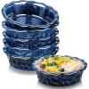 imagevicrays Ceramic Pie Pan for Baking  55 inch Small Pie Plates Deep Dish Round Pot Casserole Mini Serving Bowl Microwave Oven Safe for Dessert Apple Pie Cake Tart Pizza Set of 6  BlueBlue