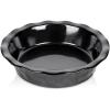 imagevicrays Ceramic Pie Pan for Baking  9 inch Pie Plate Round Fluted and Deep Pie Dish for Tart Pizza Apple Pie Quiche Pot Pies Cake  Reactive Glaze Starry BlueBright Black