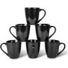 imagevicrays Coffee Mug Set 12 Ounce Ceramic Mug for Men Women Unique Glazed Mugs with Handle for Coffee Tea Milk Cocoa Cereal  Set of 6 BlackBright Black
