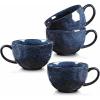imagevicrays Jumbo Soup Mug Coffee Large  Ceramic Wide Oversized Extra Big Handle Bowls Latte Friends Mug Set Gaint Cereal Oatmeal Cappuccino Cup Set 27 ozBlue