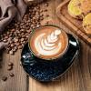 imagevicrays 65 oz Cappuccino Cups with Saucers Set of 4 Ceramic Coffee Cup for Au Lait Double shot Latte Cafe Mocha Tea GreenBlue