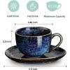 imagevicrays 65 oz Cappuccino Cups with Saucers Set of 4 Ceramic Coffee Cup for Au Lait Double shot Latte Cafe Mocha Tea GreenBlue