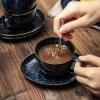 imagevicrays 65 oz Cappuccino Cups with Saucers Set of 4 Ceramic Coffee Cup for Au Lait Double shot Latte Cafe Mocha Tea GreenBlue