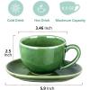 imagevicrays 65 oz Cappuccino Cups with Saucers Set of 4 Ceramic Coffee Cup for Au Lait Double shot Latte Cafe Mocha Tea GreenGreen