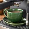imagevicrays 65 oz Cappuccino Cups with Saucers Set of 4 Ceramic Coffee Cup for Au Lait Double shot Latte Cafe Mocha Tea GreenGreen