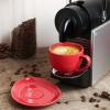 imagevicrays 65 oz Cappuccino Cups with Saucers Set of 4 Ceramic Coffee Cup for Au Lait Double shot Latte Cafe Mocha Tea GreenScarlet Red