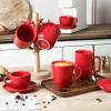 imagevicrays Ceramic Coffee Mug Set  18 Ounce Large Stoneware Mug for Men Women  Unique Glazed Porcelain Mugs with Handle for Coffee Latte Tea Milk Cocoa  Set of 4 BlueRed