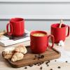 imagevicrays Ceramic Coffee Mug Set  18 Ounce Large Stoneware Mug for Men Women  Unique Glazed Porcelain Mugs with Handle for Coffee Latte Tea Milk Cocoa  Set of 4 BlueRed