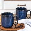 imagevicrays Ceramic Coffee Mug Set  18 Ounce Large Stoneware Mug for Men Women  Unique Glazed Porcelain Mugs with Handle for Coffee Latte Tea Milk Cocoa  Set of 4 BlueStarry Blue