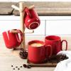 imagevicrays Ceramic Coffee Mug Set  18 Ounce Large Stoneware Mug for Men Women  Unique Glazed Porcelain Mugs with Handle for Coffee Latte Tea Milk Cocoa  Set of 4 BlueRed