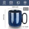 imagevicrays Ceramic Coffee Mug Set  18 Ounce Large Stoneware Mug for Men Women  Unique Glazed Porcelain Mugs with Handle for Coffee Latte Tea Milk Cocoa  Set of 4 BlueStarry Blue