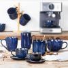 imagevicrays Ceramic Coffee Mug Set  18 Ounce Large Stoneware Mug for Men Women  Unique Glazed Porcelain Mugs with Handle for Coffee Latte Tea Milk Cocoa  Set of 4 BlueStarry Blue