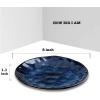 imagevicrays Ceramic Dessert Salad Plates 8 Inch Set of 6 Round Microwave Oven and Dishwasher Safe Scratch Resistant Porcelain Fluted Suitable for Snacks Appetizer Home Restaurant Cherry RedBlue