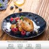 imagevicrays Ceramic Dessert Salad Plates 8 Inch Set of 6 Round Microwave Oven and Dishwasher Safe Scratch Resistant Porcelain Fluted Suitable for Snacks Appetizer Home Restaurant Cherry RedBlue